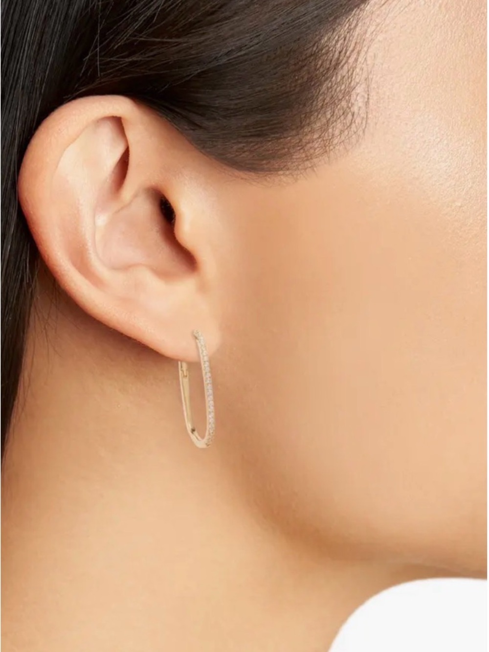 Nordstrom Gold Demi Fine Skinny Oval Hoop Earrings